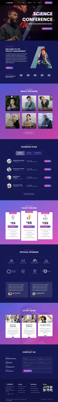 confer mini website template desktop screenshot