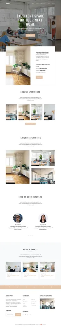 apart mini website template desktop screenshot