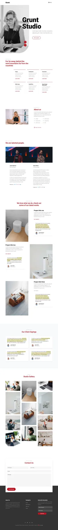 grunt mini website template desktop screenshot