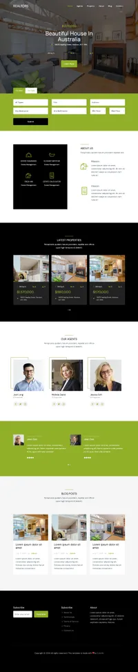 realtors mini website template desktop screenshot