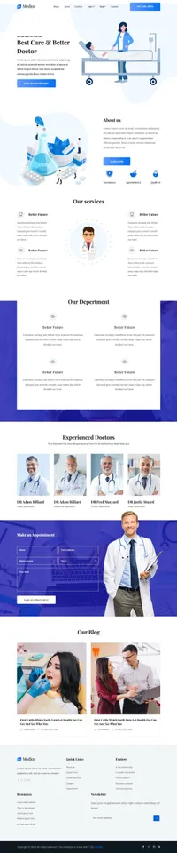 medico mini website template desktop screenshot