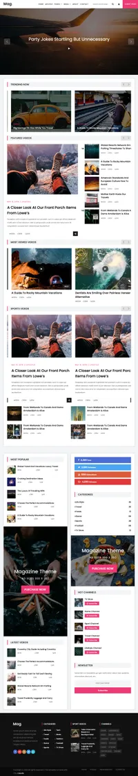 mag mini website template desktop screenshot