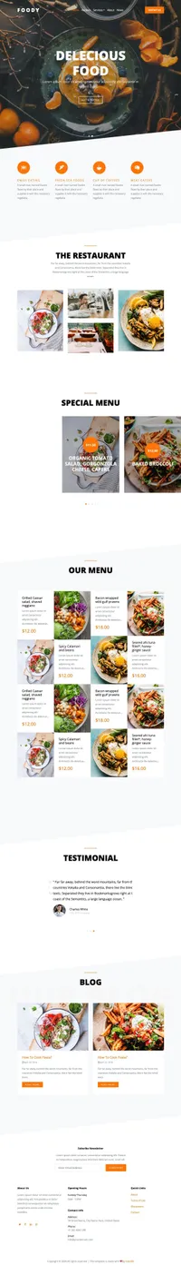 foody mini website template desktop screenshot