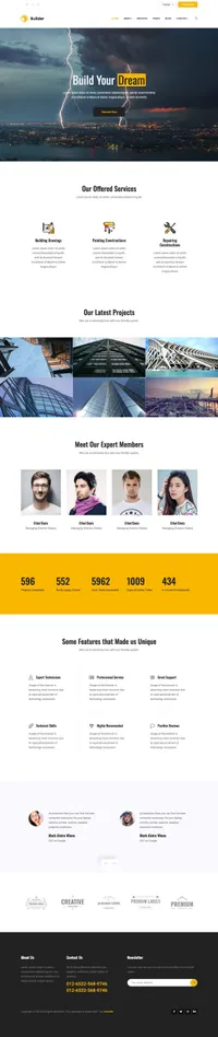 builder mini website template desktop screenshot