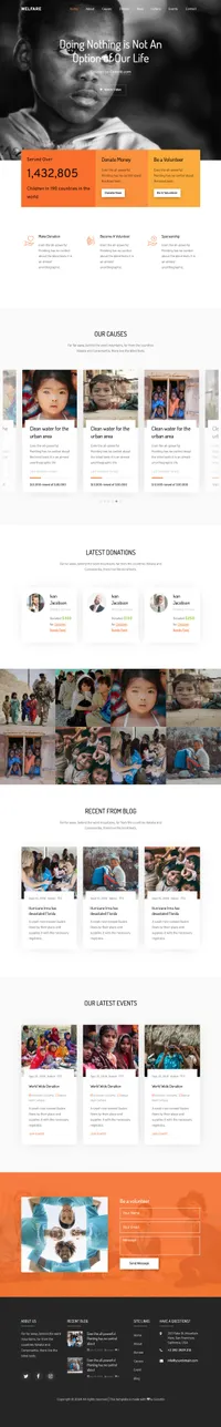 welfare mini website template desktop screenshot