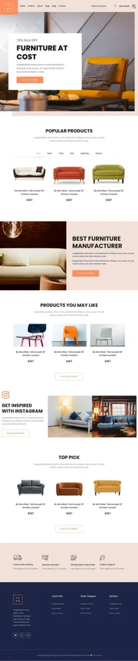 furn mini website template desktop screenshot