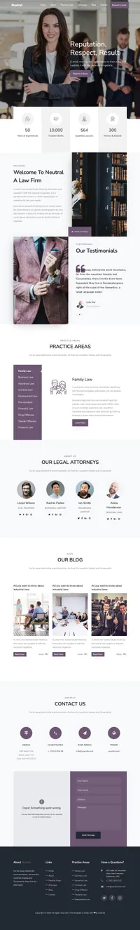 neutral mini website template desktop screenshot