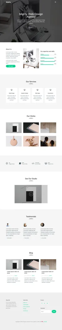 mighty mini website template desktop screenshot