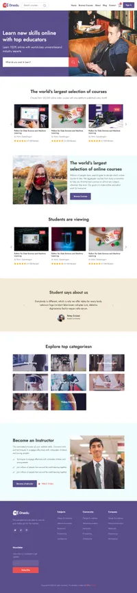 onedu mini website template desktop screenshot