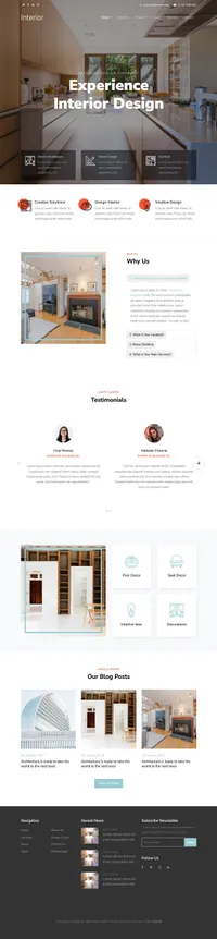 interior-design mini website template desktop screenshot