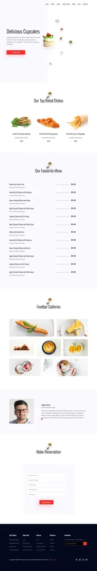 foodbar mini website template desktop screenshot