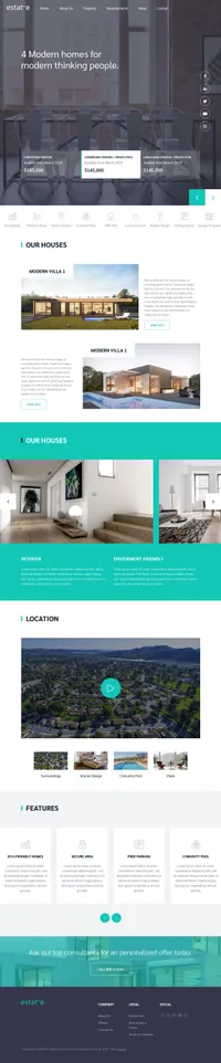 estate mini website template desktop screenshot