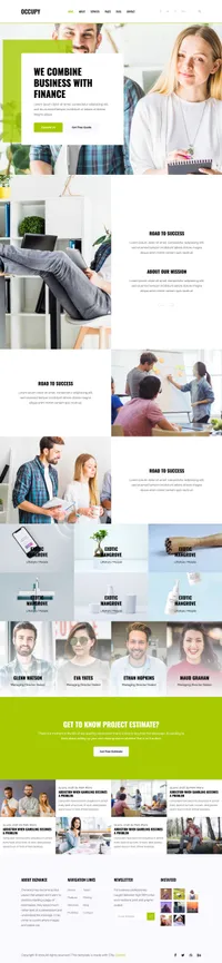 occupy mini website template desktop screenshot