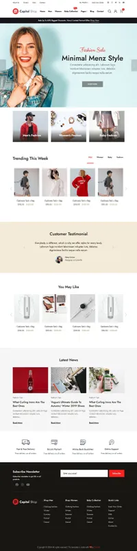 capitalshop mini website template desktop screenshot