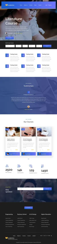 academica mini website template desktop screenshot