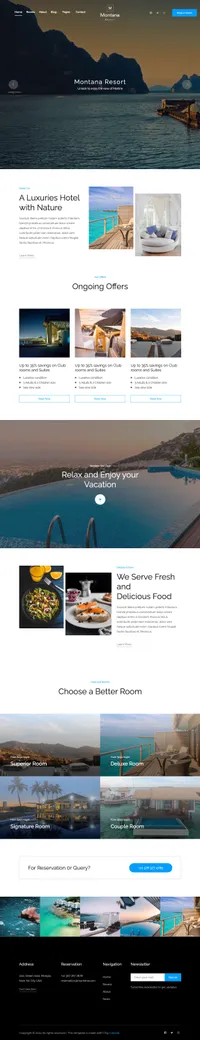montana mini website template desktop screenshot