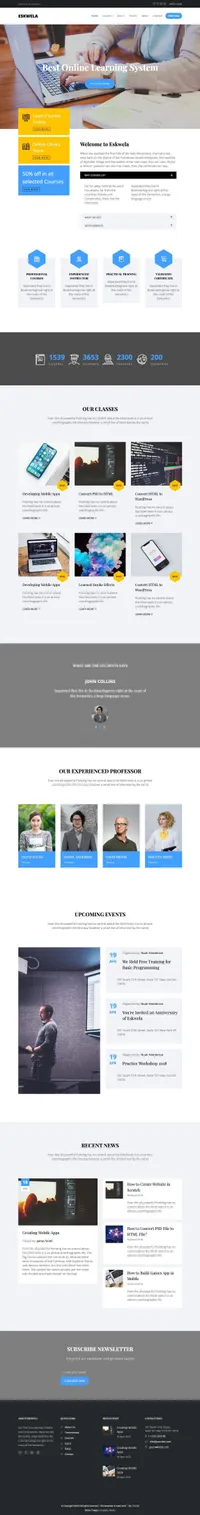 eskwela mini website template desktop screenshot