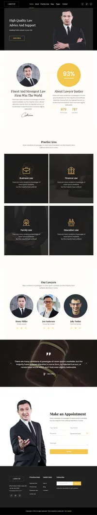 lawyer mini website template desktop screenshot