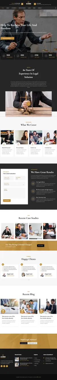 atorni mini website template desktop screenshot