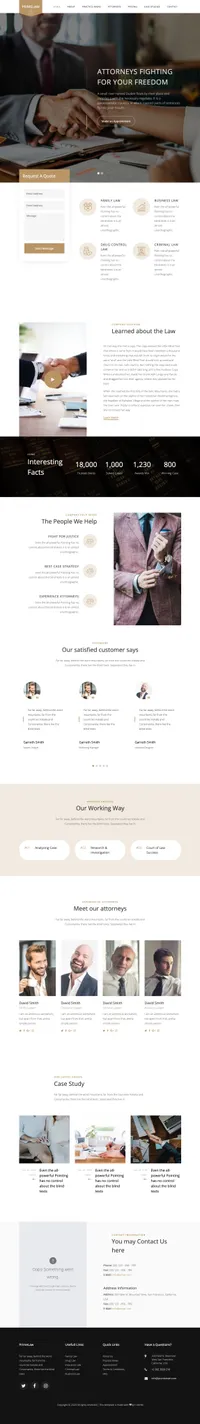 primelaw mini website template desktop screenshot