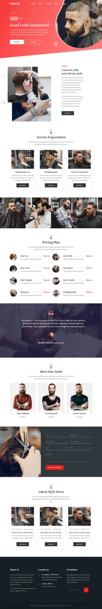 hipstyle mini website template desktop screenshot
