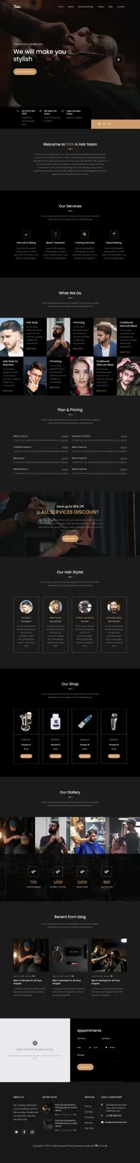trim mini website template desktop screenshot