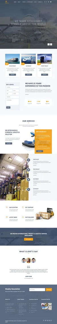 carries mini website template desktop screenshot