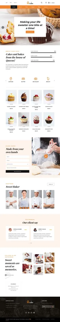 cake mini website template desktop screenshot