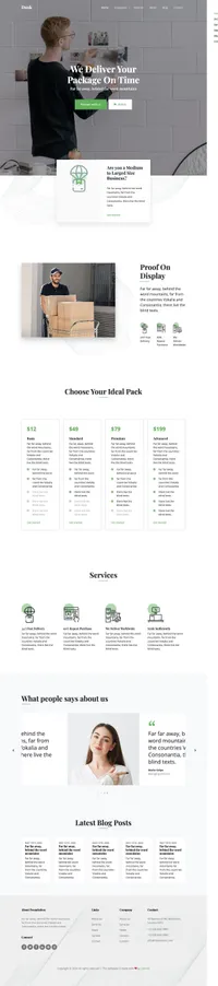dusk mini website template desktop screenshot