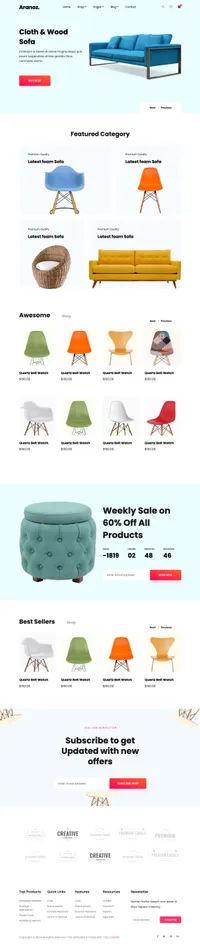 aranoz mini website template desktop screenshot