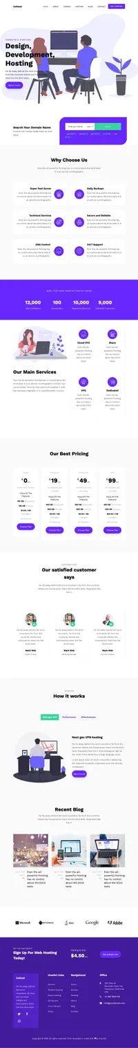 cohost mini website template desktop screenshot