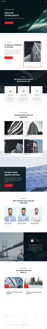 archi mini website template desktop screenshot