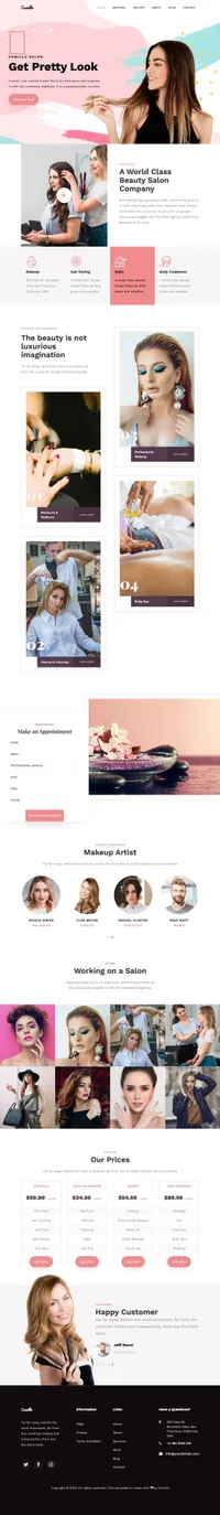camille mini website template desktop screenshot