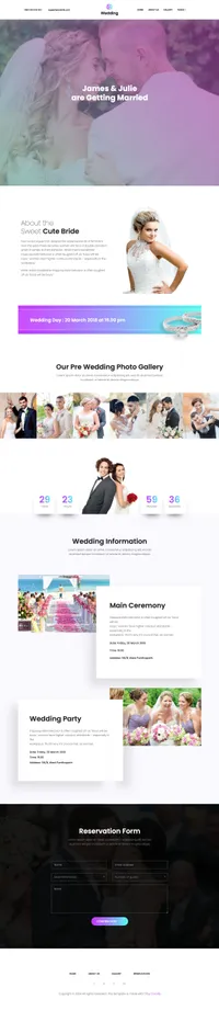 wedding mini website template desktop screenshot
