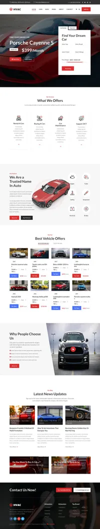 hvac mini website template desktop screenshot