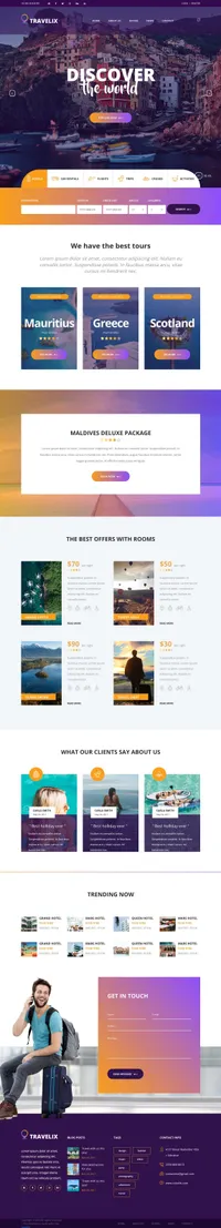 travelix mini website template desktop screenshot