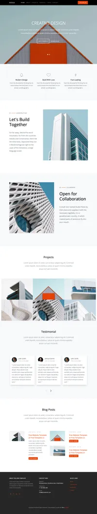 hexa mini website template desktop screenshot