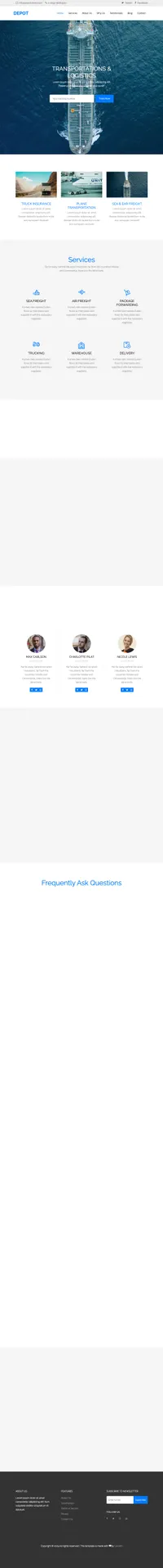 depot mini website template desktop screenshot