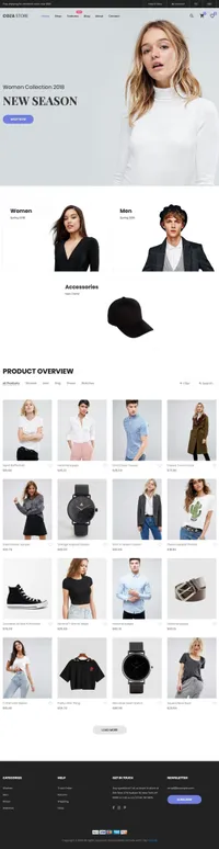coza-store mini website template desktop screenshot