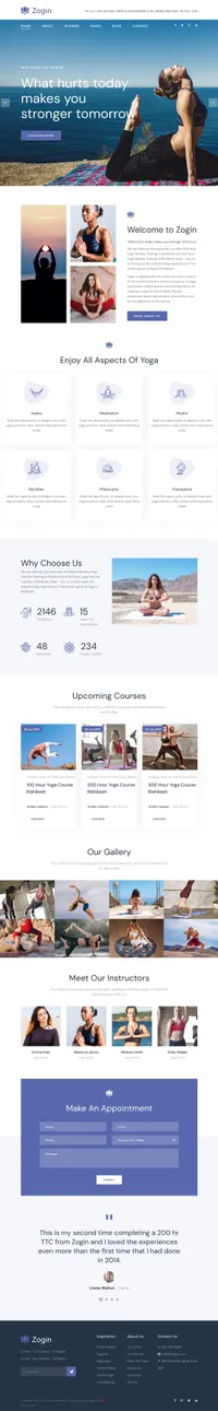zogin mini website template desktop screenshot