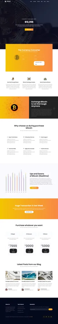 bitcoin mini website template desktop screenshot