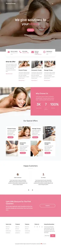 physical-therapy mini website template desktop screenshot