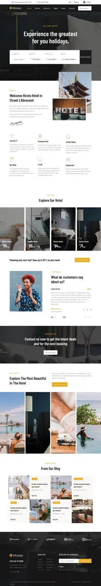 hiroto mini website template desktop screenshot