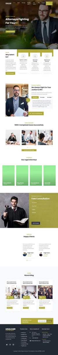 legalcare mini website template desktop screenshot