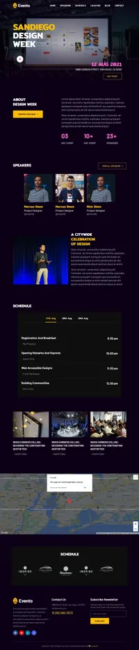 eventotemplate mini website template desktop screenshot