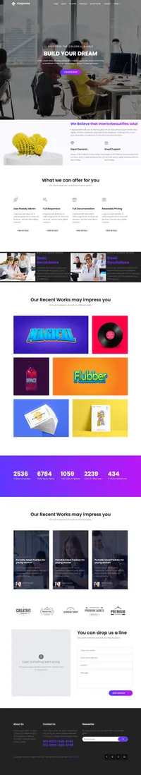 corporate mini website template desktop screenshot