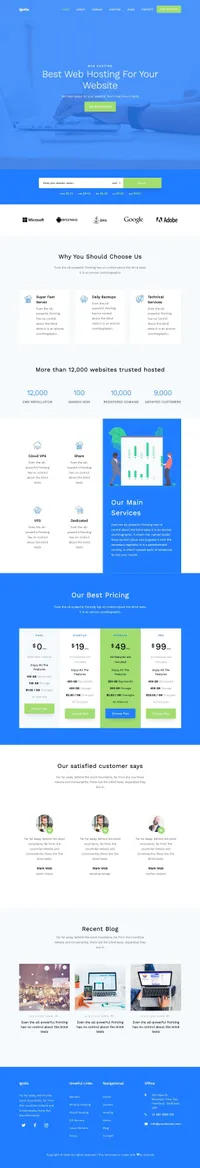 ignite mini website template desktop screenshot