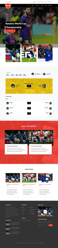 sportz mini website template desktop screenshot