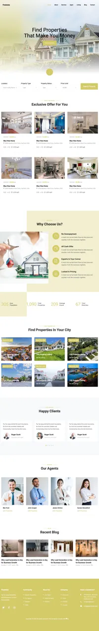 findstate mini website template desktop screenshot