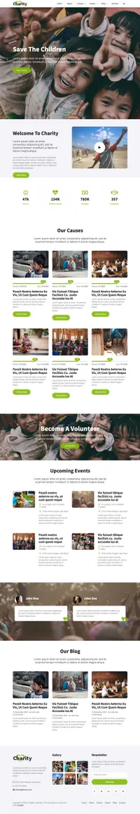 charity-2 mini website template desktop screenshot